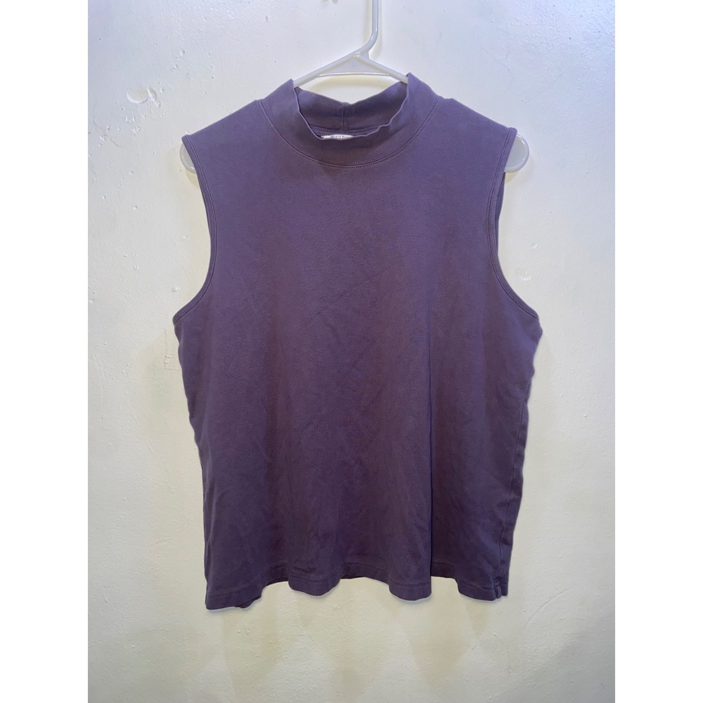 CJ Banks Christopher & Banks Purple Mock Neck Sleeveless Top‎ XL Knit Tank Layer
